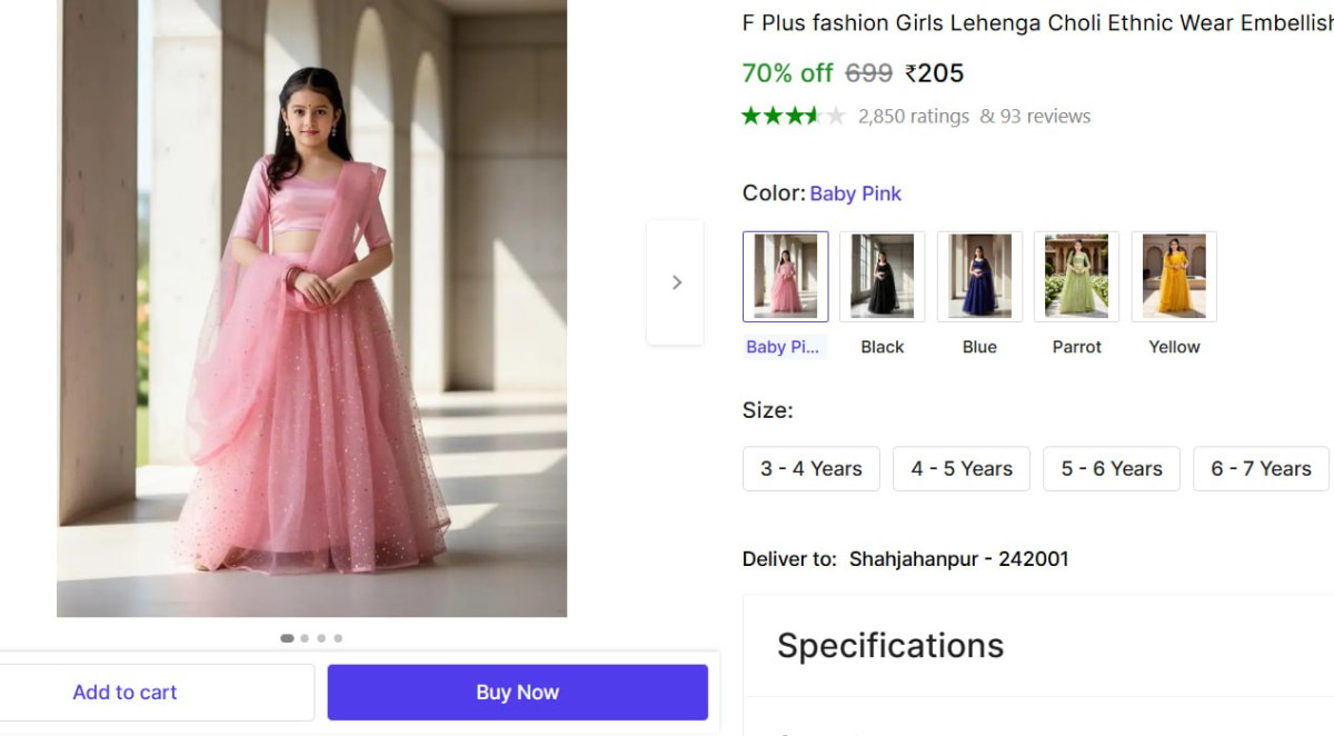 Girls Lehenga Choli Set 205 – Best Price in India