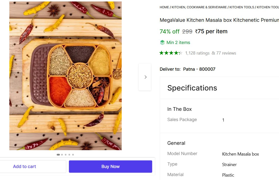 Kitchen Masala Box 75 – Best Price in India
