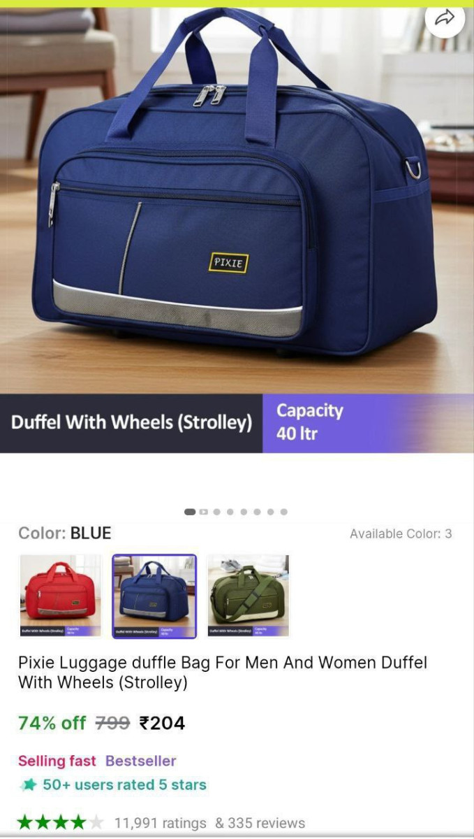Luggage Duffle Bag With Wheels 204 – Best Price in India
