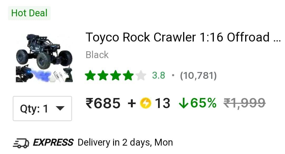 Grab Toyco Monster Rc Car With Remote Controller 698 – Best Price in India