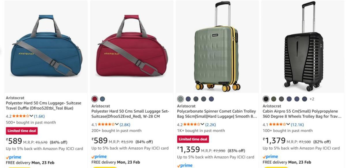 On Aristocrat Luggage – Best Price in India