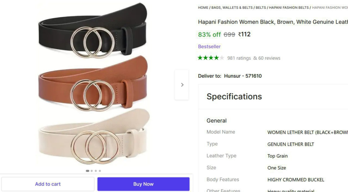 Pack Of 3 Women Belts 112 – Best Price in India