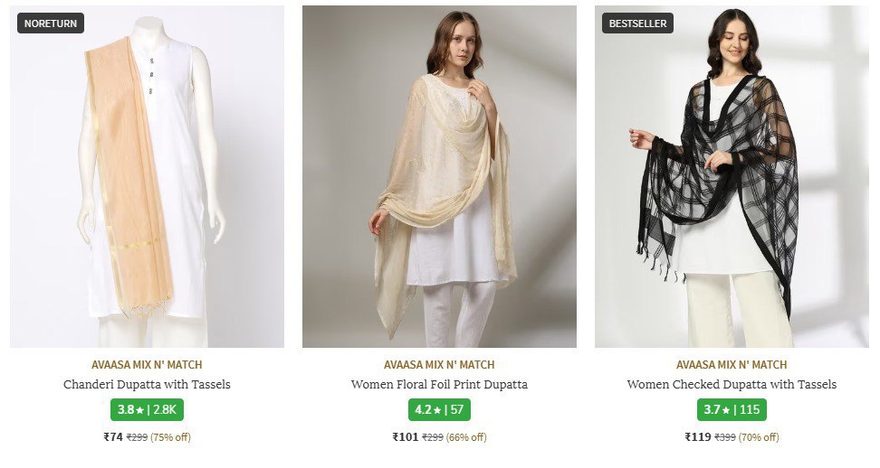 Ajio Branded Women-dupattas Starting Just 74 Link 10 Ajio Supercash – Best 