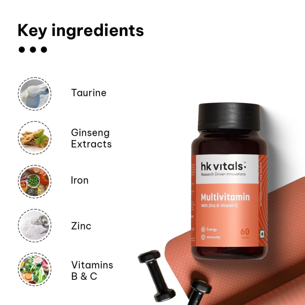 Hk Vitals Multivitamin (60 Capsules) 199 Apply Code Multi199 (apply Code At
