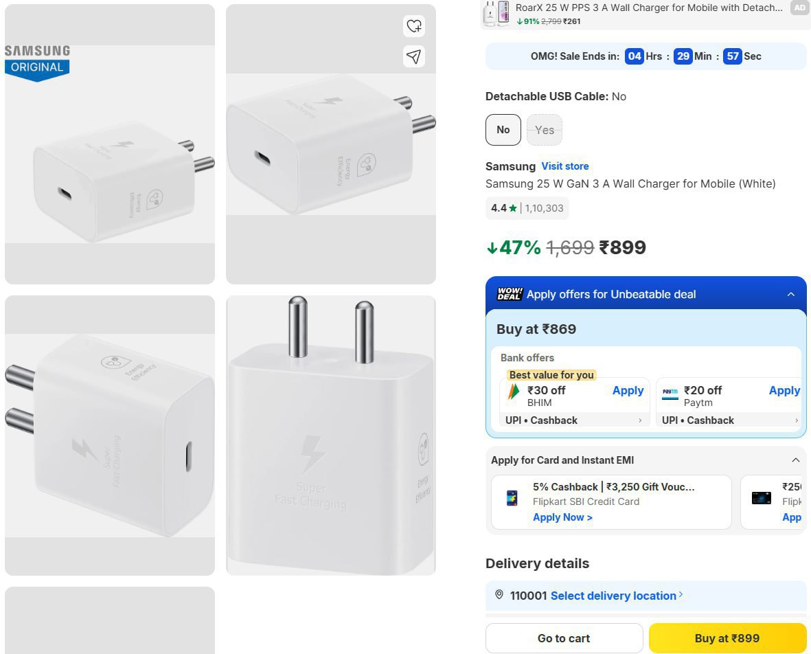 Samsung 25w Charger 899 – Best Price in India