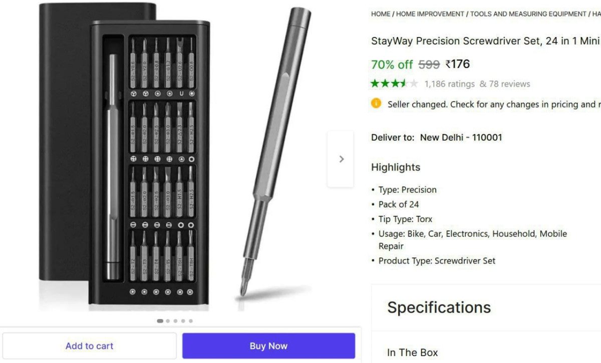 Screwdriver Set 24-in-1 Mini Tool Kit (24 Bits) 176 – Best Price in India