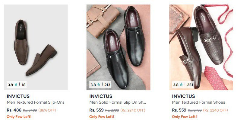 Myntra 80 On Invictus Footwear – Best Price in India
