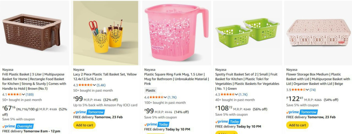 On Nayasa Products 67 On Milton Products – Best Price in India
