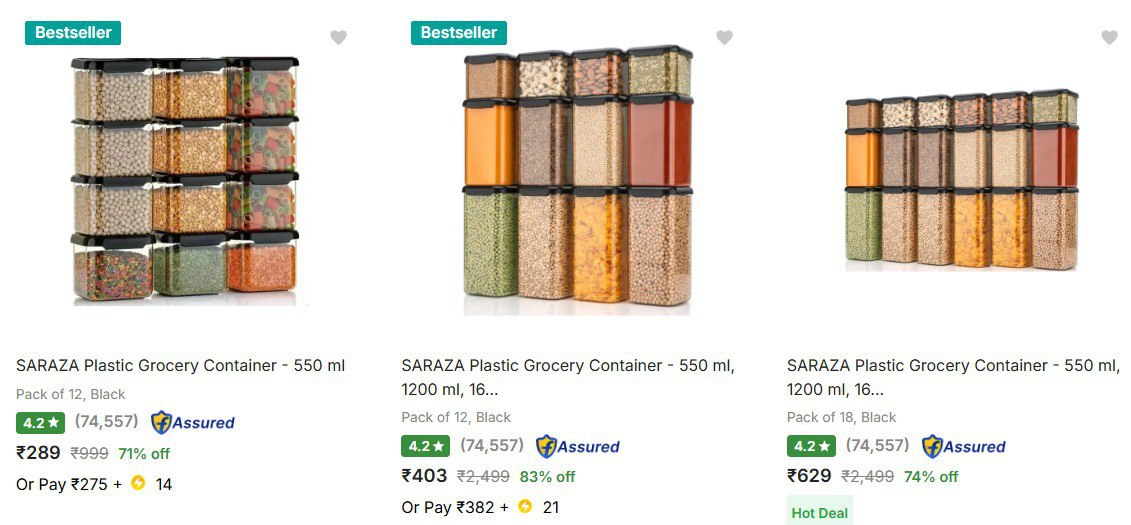 Flipkart 83 On Saraza Kitchen Containers – Best Price in India