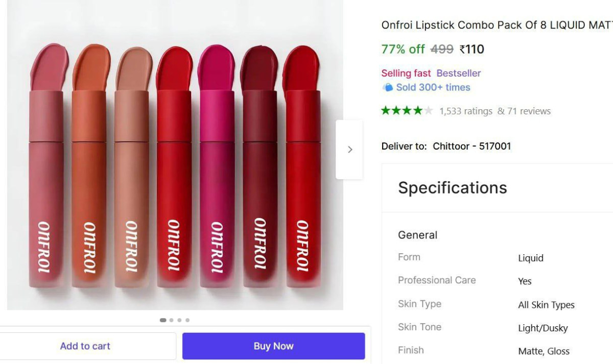 Lipstick Combo Pack Of 8 110 – Best Price in India