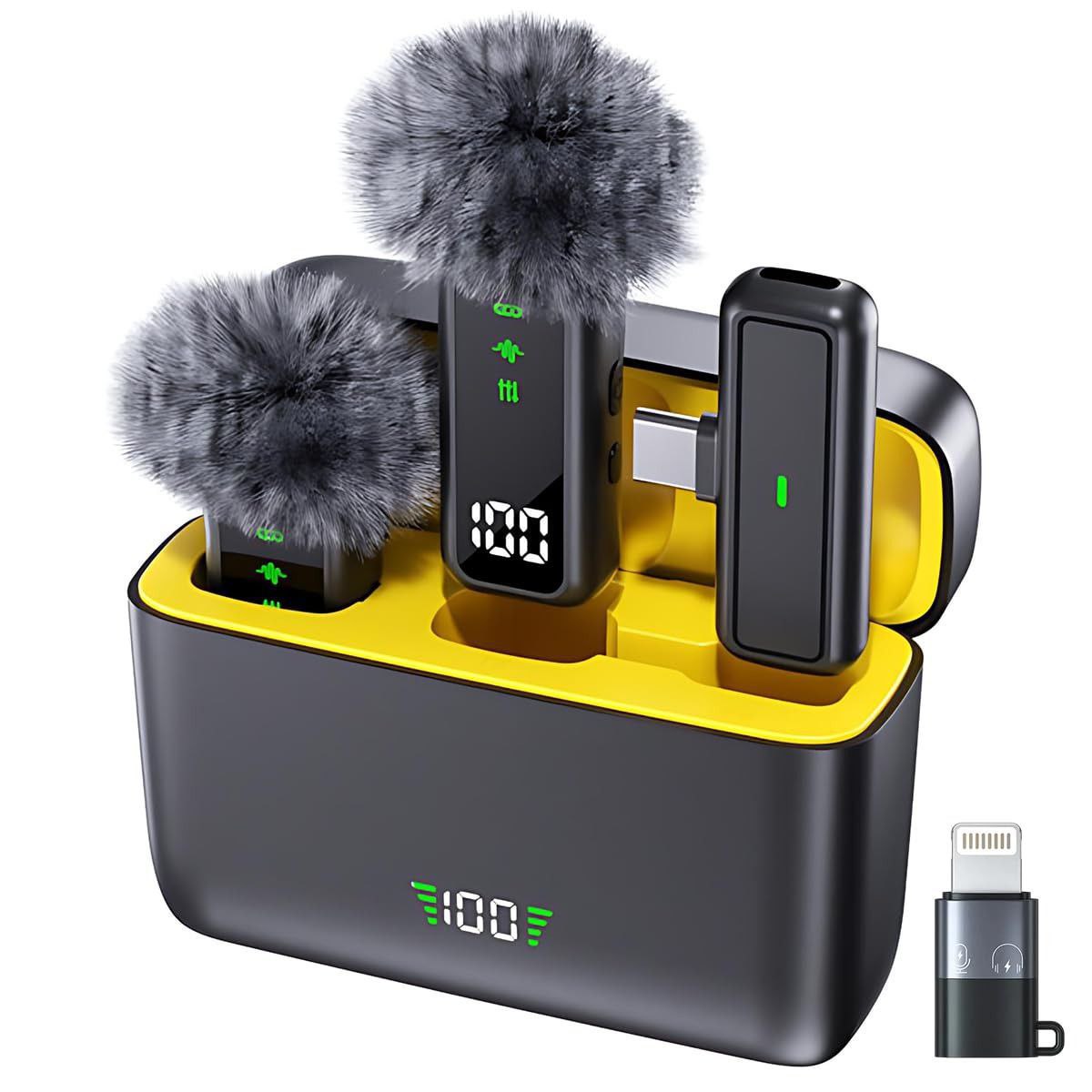 Lekato Wireless Microphone With Noise Cancellation Clip-on Collar Mic 2 519