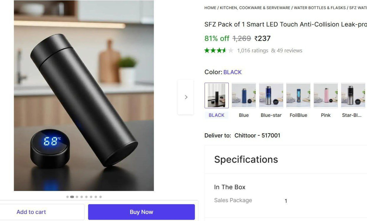 Smart Led Water Bottle 237 – Best Price in India
