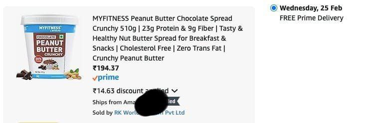 Myfitness Chocolate Peanut Butter (510gm) At 194 Link Collect 2 Coupon Appl