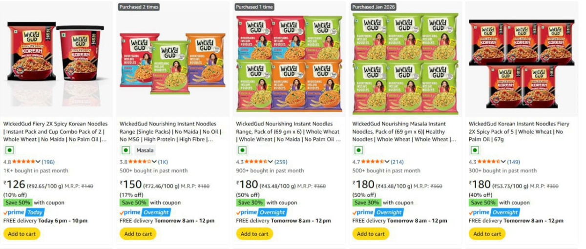 Loot Wicked Gud Noodles Apply 50 Coupon – Best Price in India
