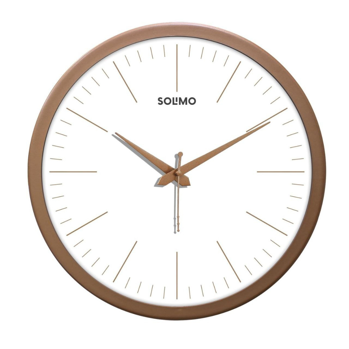 Solimo Elegant Metallic Analog Wall Clock Silent Sweep Slim Line Time Indic