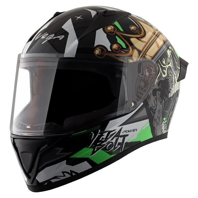 Vega Bolt Crown Men Isi And Dot Certified Glossy Finish Full Face Helmet 1 