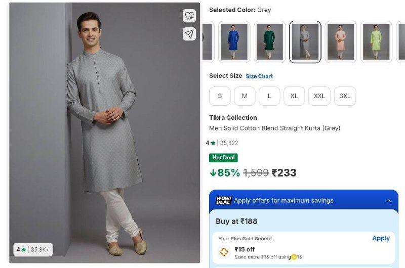 Kurta Loot 233 Check All Sizes – Best Price in India