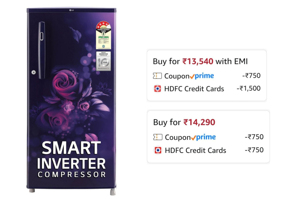 Best Lg 185l 4 Star Inverter Refrigerator At 13 9902000 With Hdfc Cc Emi – 