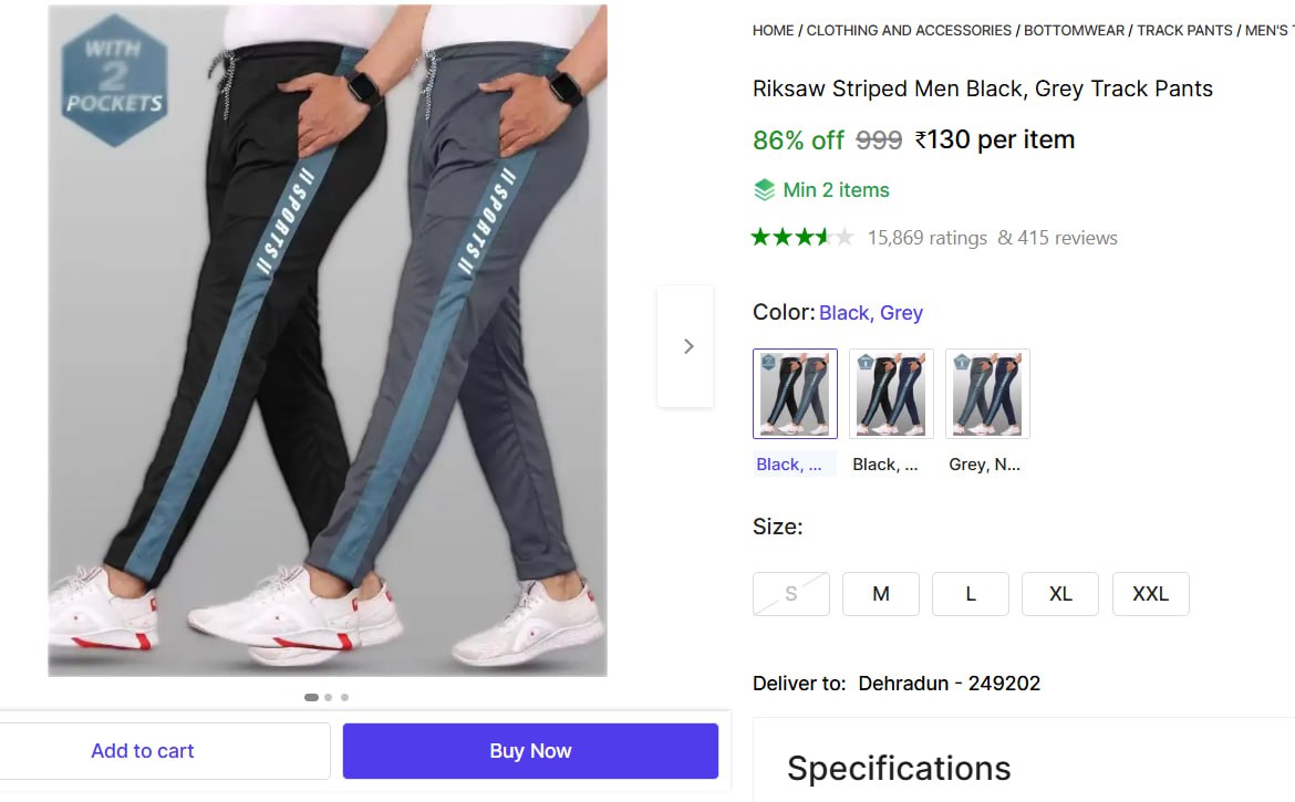 Men S Track Pants 130 Min Buy 2 Qnty – Best Price in India