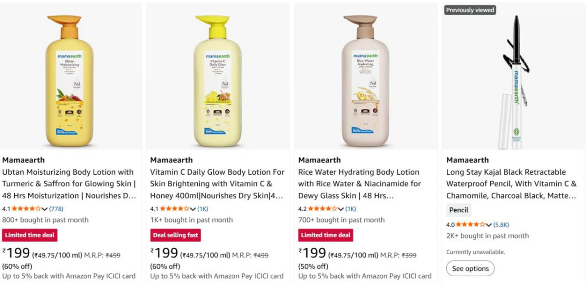 On Mamaearth Personal Care Product – Best Price in India