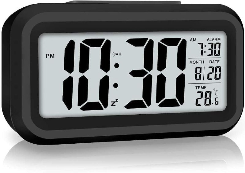 Aerys Digital Alarm Clock With Automatic Sensor Date And Temperature Displa