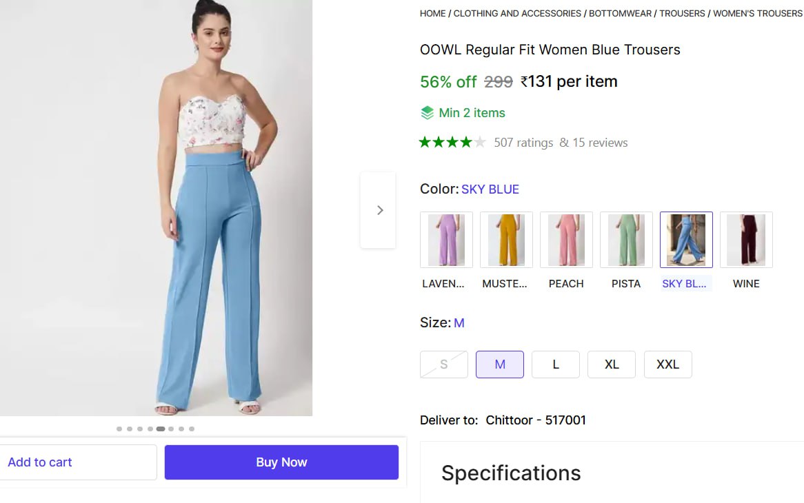 Women Regular Fit Trousers 131 Min 2 Buy – Best Price in India
