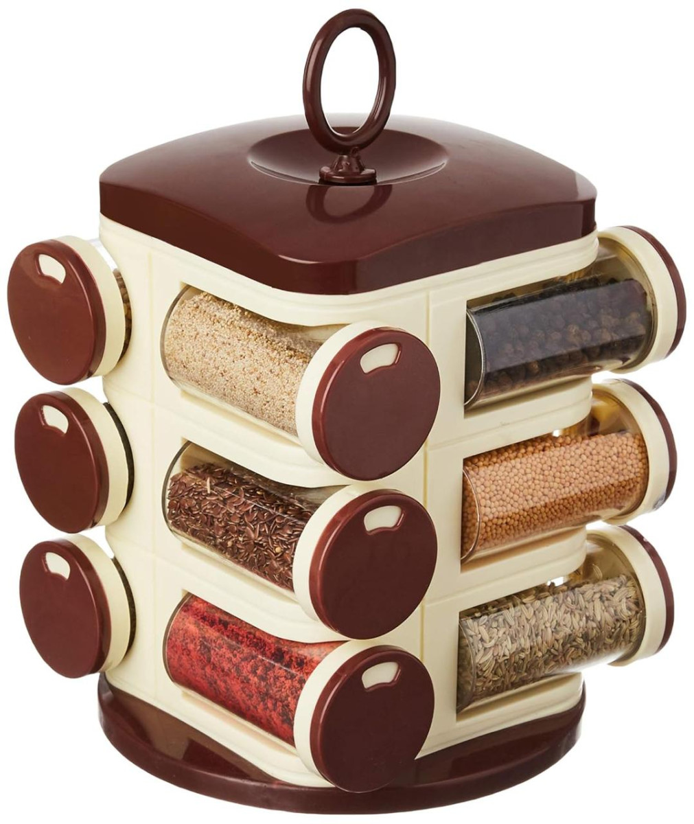 Amazon Brand - Solimo Plastic Revolving Spice Rack Set 12 Pcs 260 – Best Pr