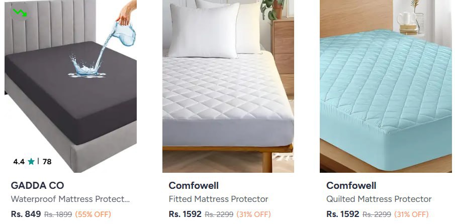 Myntra Polycotton Mattress Protector 60 Solid Mattress Protector 60 Printed