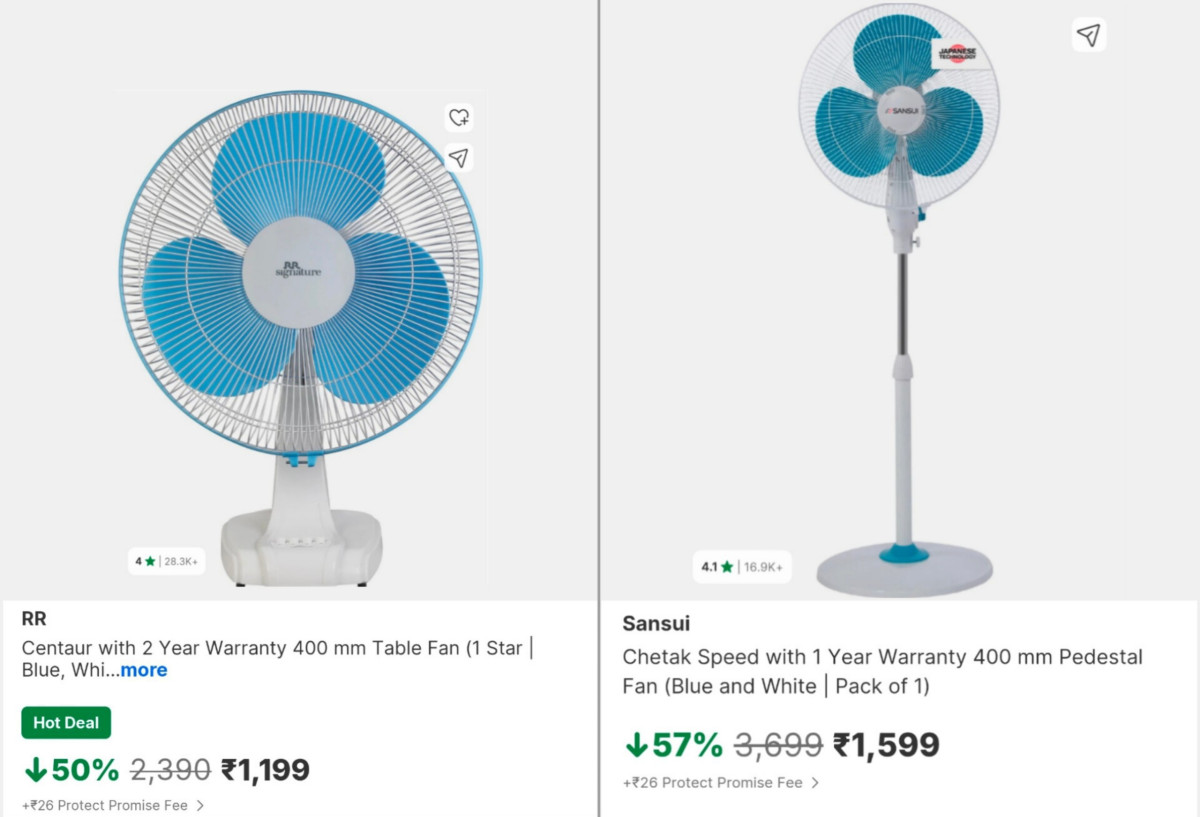Rr Signature Table Fan At 1199sansui Pedestal Fan At 1599 More Deals Click 