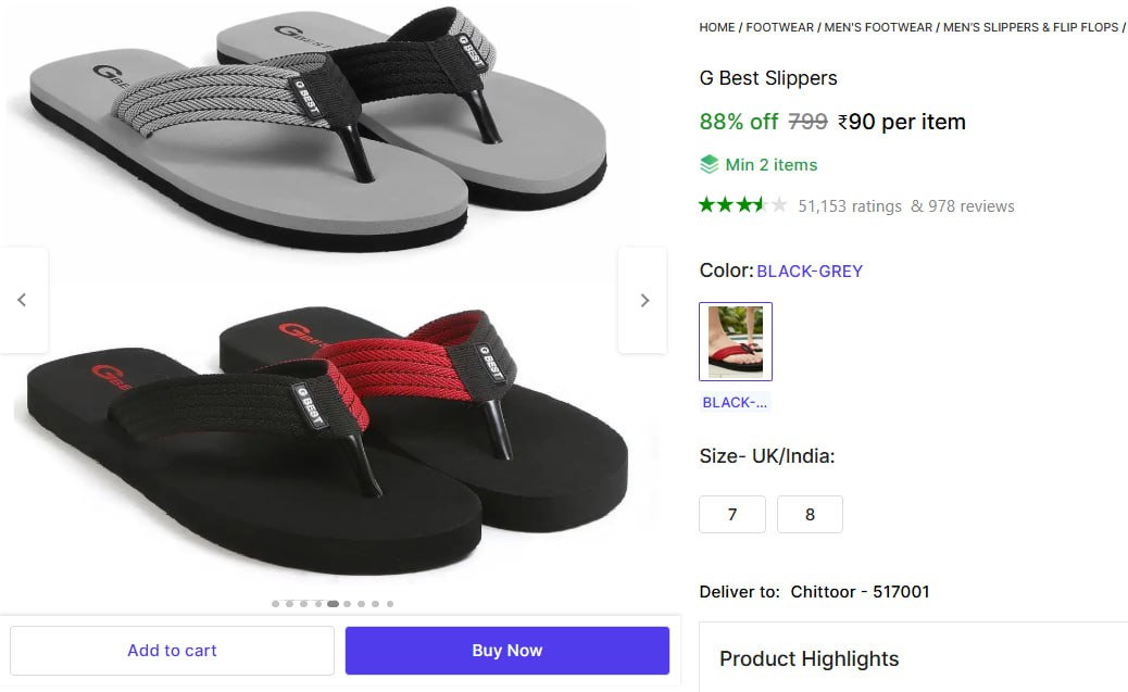 Slippers 90 More Deals Click Here Must Read – Best Price in India