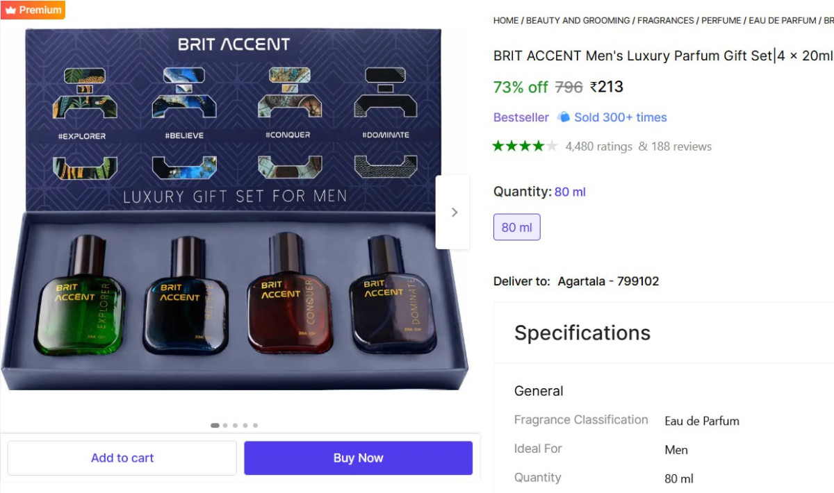 Brit Luxury Parfum Combo 213 – Best Price in India