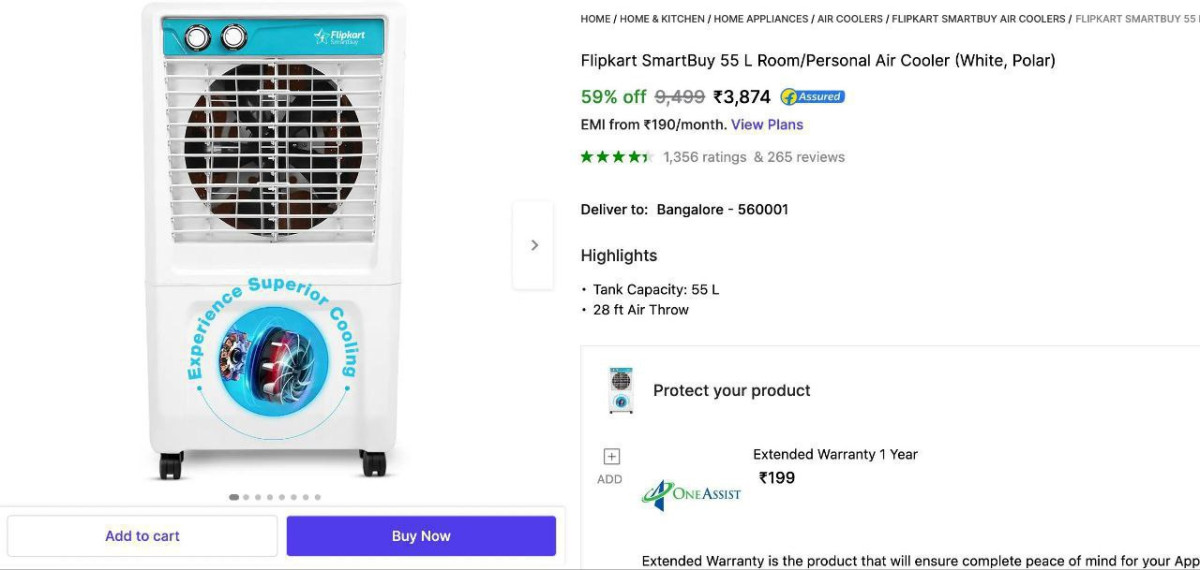L Room Personal Air Cooler At 3874 – Best Price in India