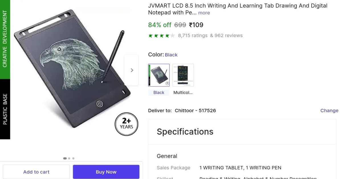 Lcd Writing Pad (8 5inch) At 109 – Best Price in India