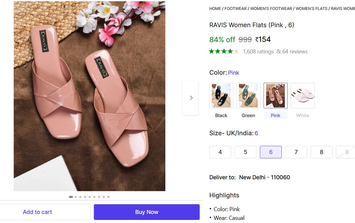 Women Pink Flats 154 – Best Price in India