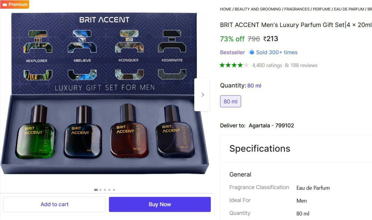 Brit Luxury Parfum Combo 213 – Best Price in India