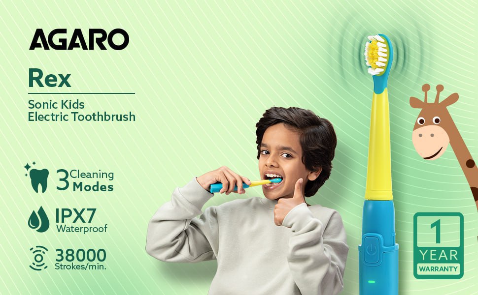 Agaro Rex Sonic Electric Kids Toothbrush 1265 – Best Price in India