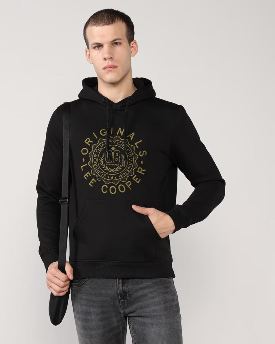 Lee Cooper Men Brand Embroidered Regular Fit Hoodie 660 – Best Price in Ind