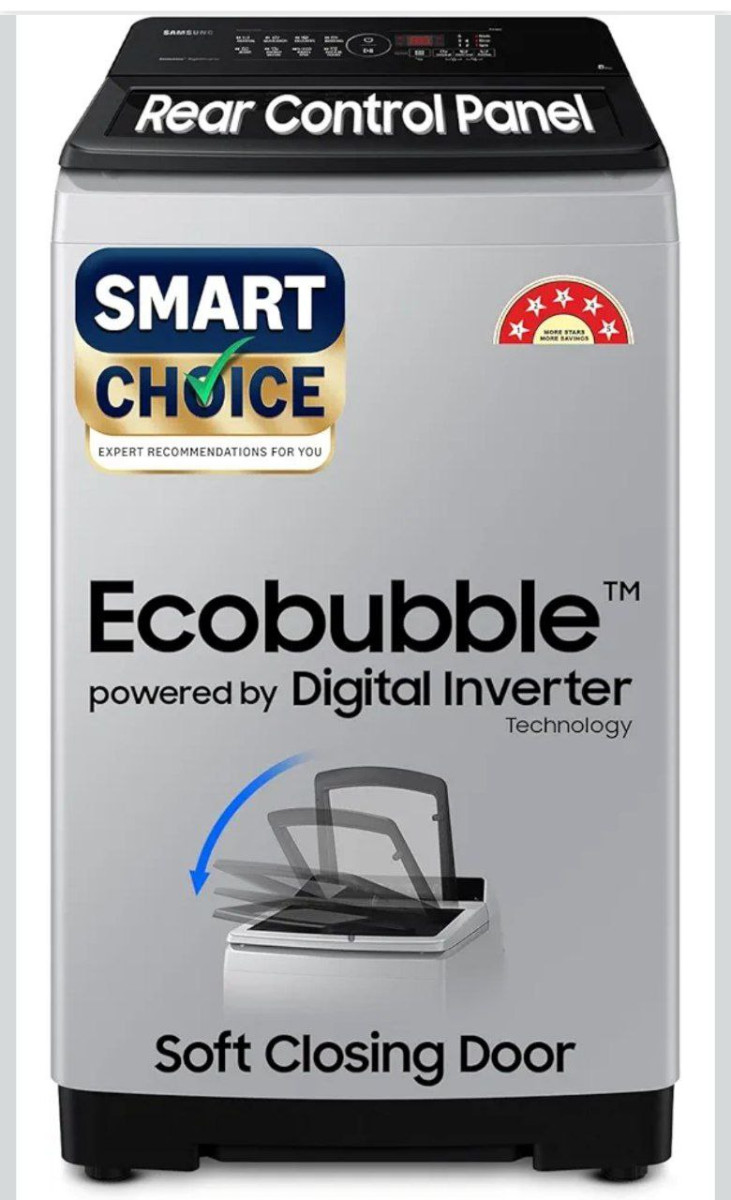 Samsung Smart Choice 8 Kg 5 Star Eco Bubble Tech Digital Inverter Motor Sof