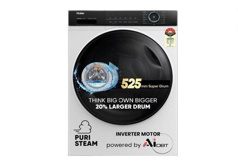Haier 8 Kg 5 Star Powered By Ai-dbt With Puristeam 525mm Super Drum Fully A