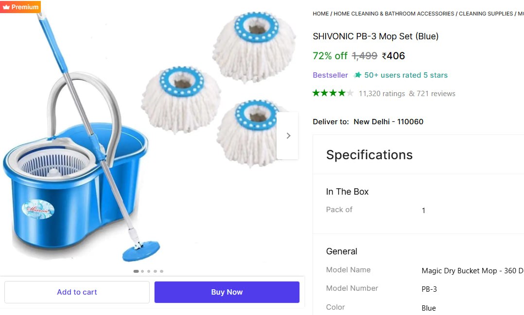 Spin Mop Set With 3 Head At 406 – Best Price in India