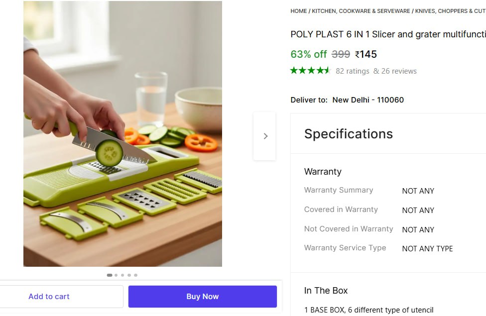 -in-1 Slicer Grater 6 Blades Combo 145 – Best Price in India