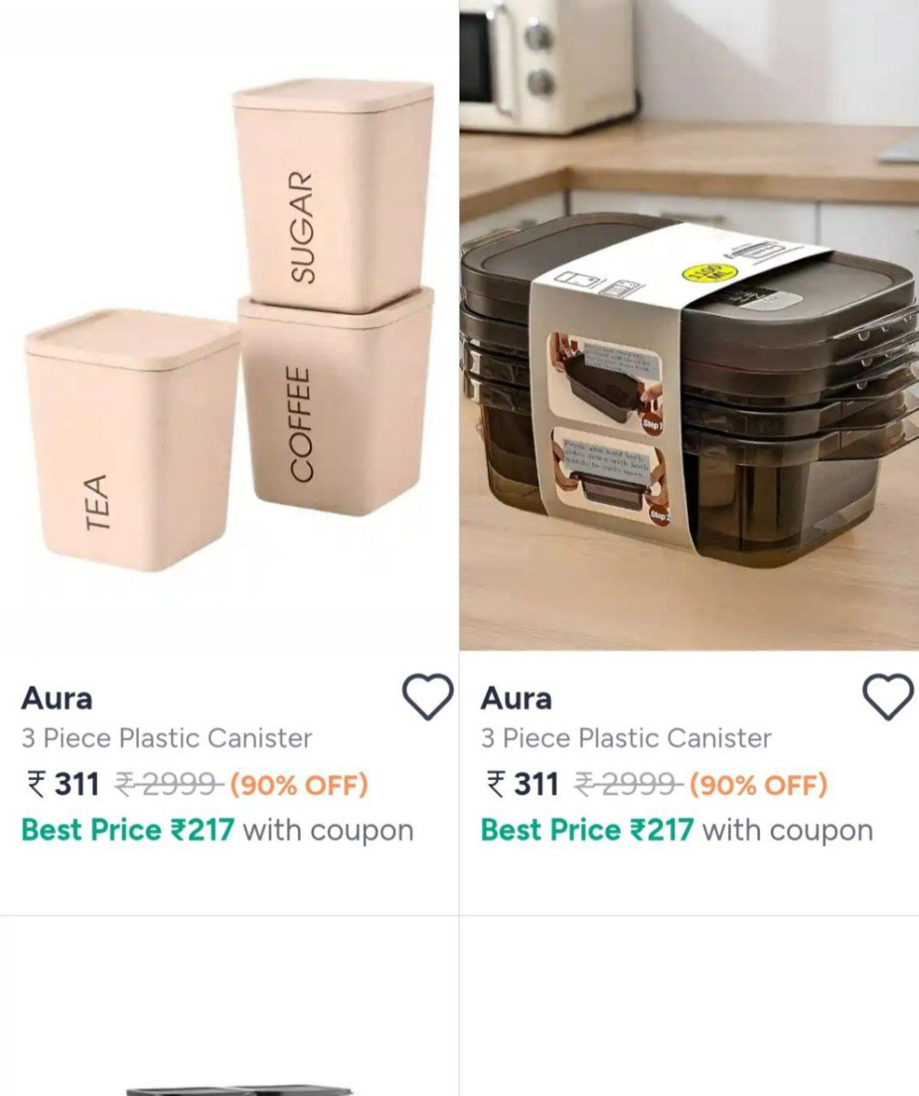 Myntra Loot 90 - Aura Container Starting At Rs 311 – Best Price in India