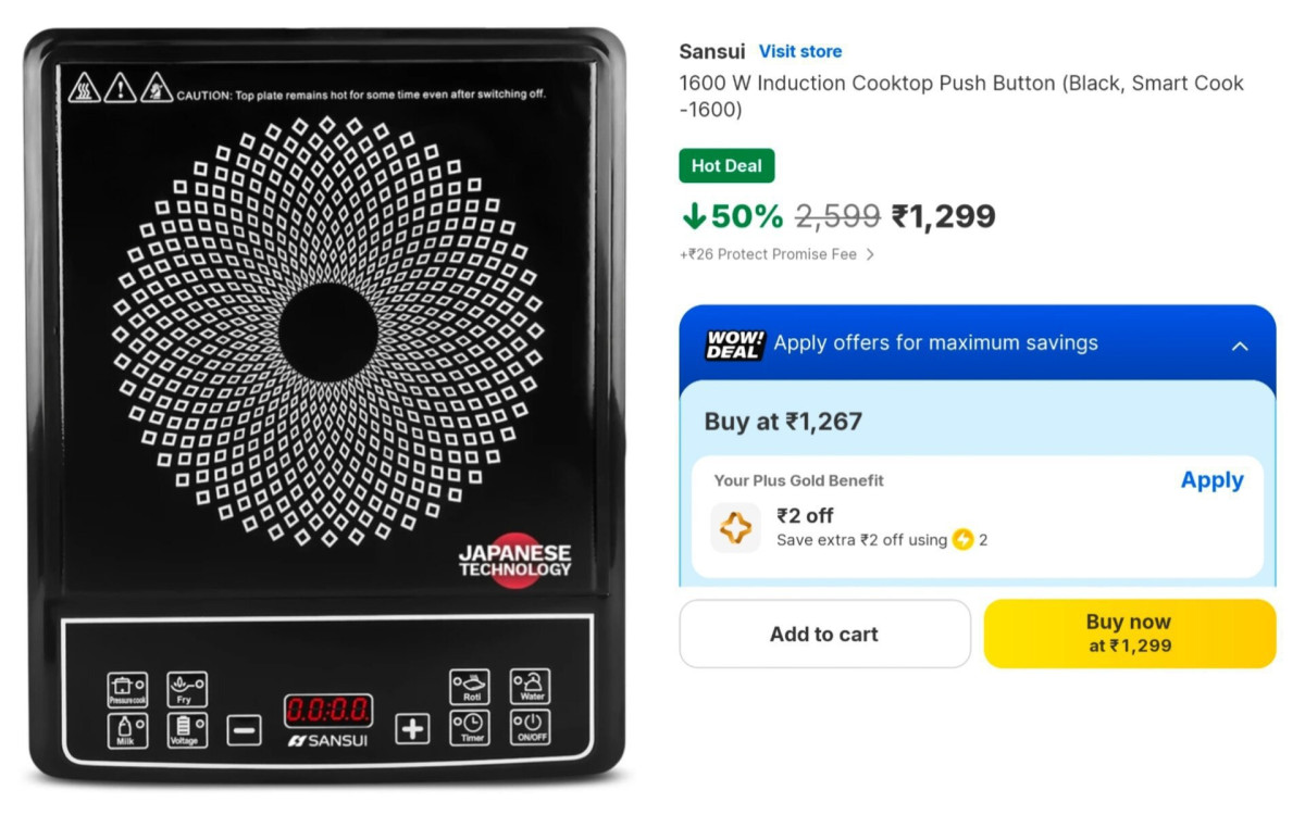 Sansui Induction Cooktop At 1299 – Best Price in India