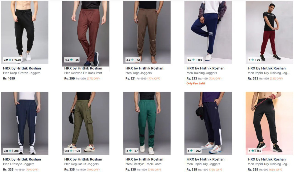 Myntra Hrx Trackpants Starts 299 Men Women – Best Price in India