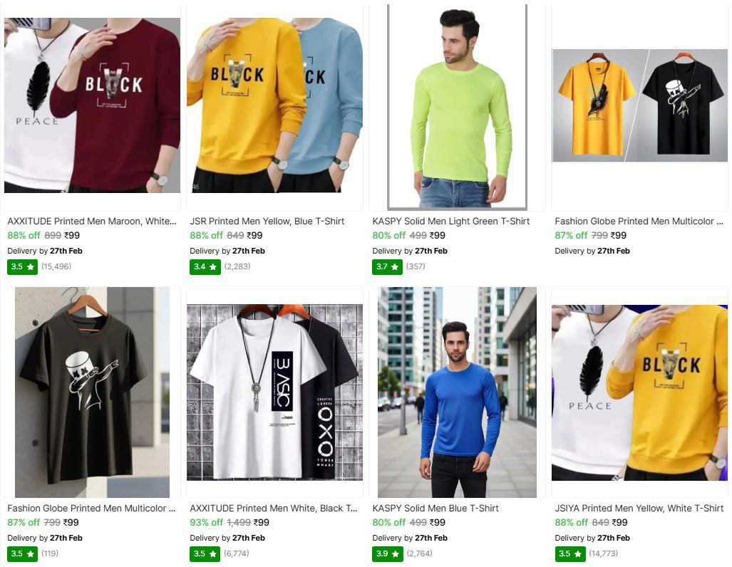 Shopsy Men Fashion Loot Deals Printed Casual Tees From 99 Denim Jeans From 