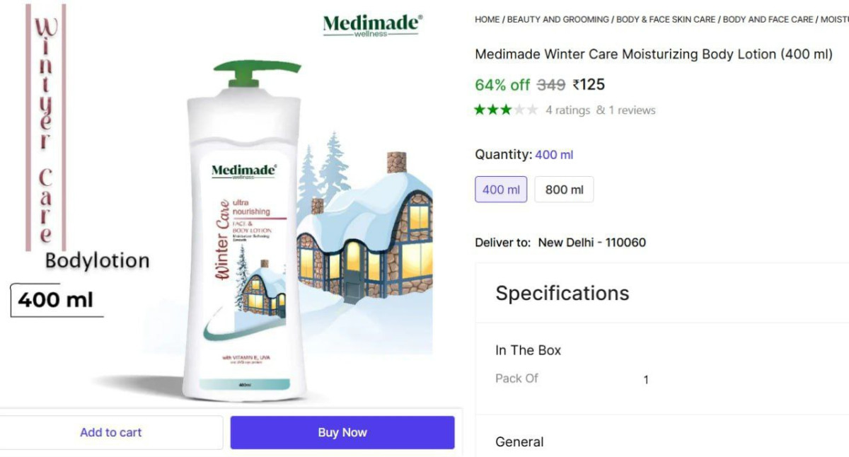 Medimade Body Lotion (400 Ml) 125 – Best Price in India