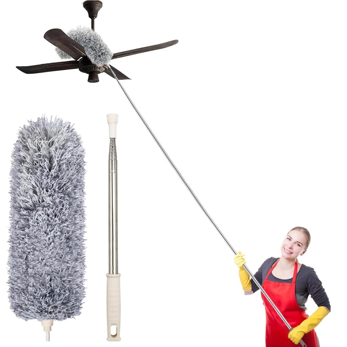 Volturi Microfiber Feather Duster Bendable Extendable Fan Cleaning Duster 2