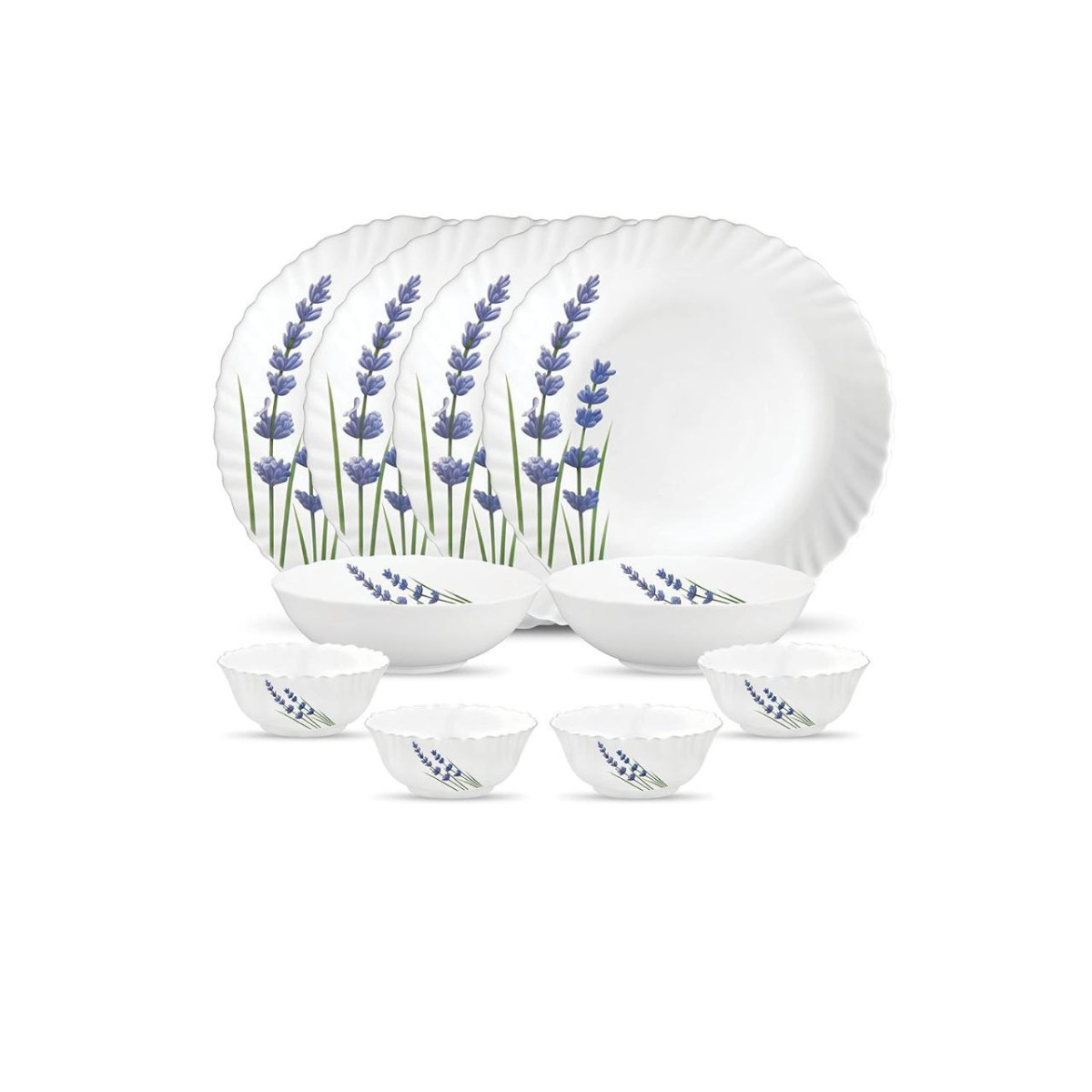 Grab 649la Opala Novo Collection Opal Glass Crockery For Family Of 4 Dinner