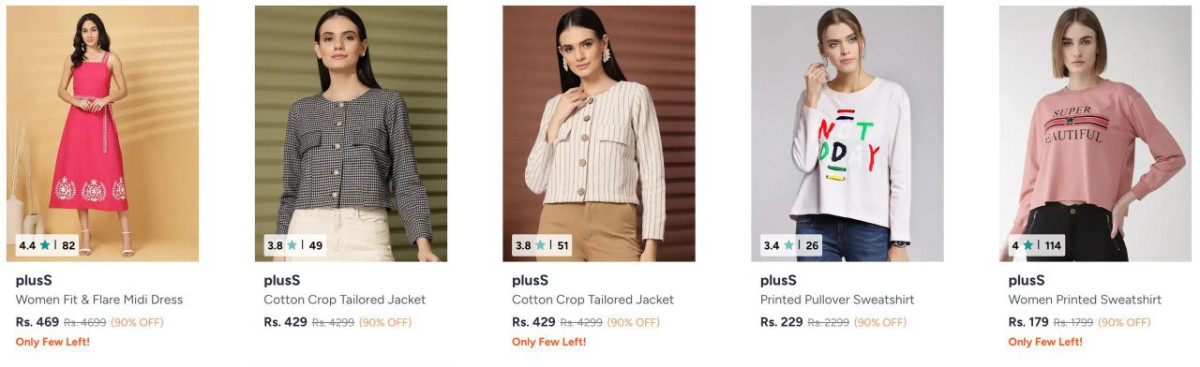 Myntra Loot 90 On Pluss Women Clothing – Best Price in India