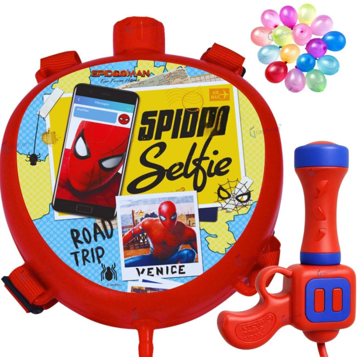 Grab 249graphene Red Holi Pichkari Water Gun 600ml With 100 Water Ballons H